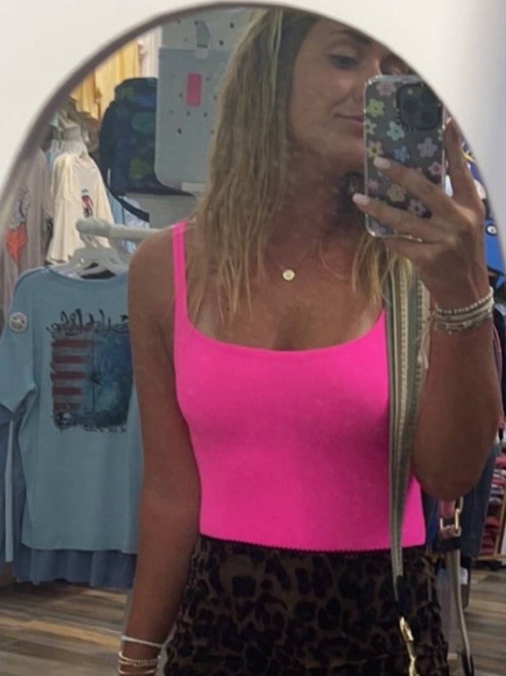SKIMS Hot Pink Scoop-Neck Bodysuit